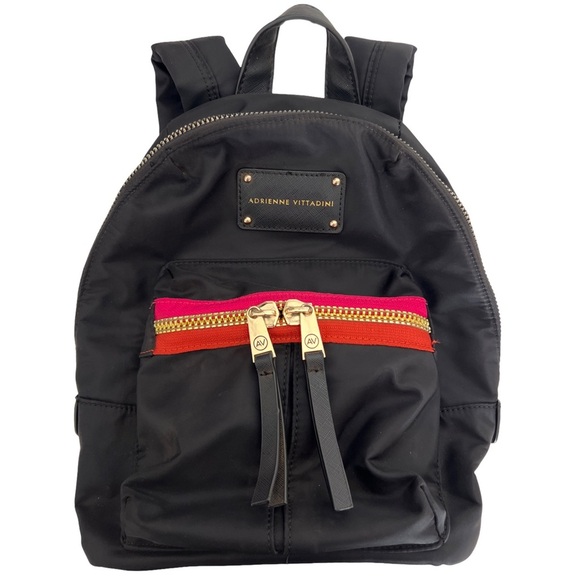 ADRIENNE VITTADINI • Black Nylon Mini Backpack School Bag - Picture 1 of 9